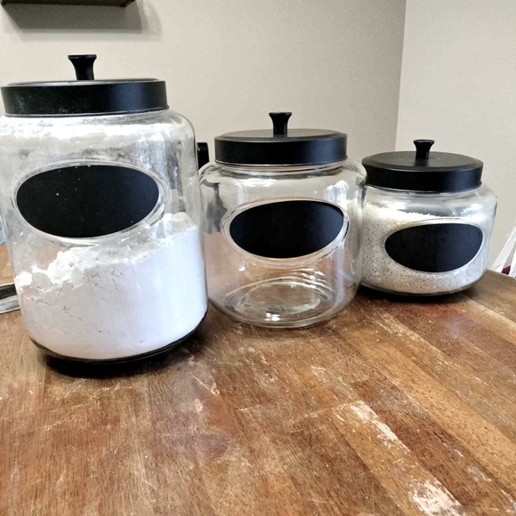 Kitchen 4 Piece Glass Jar Storage Set 4 Contains With Lids Poshmark